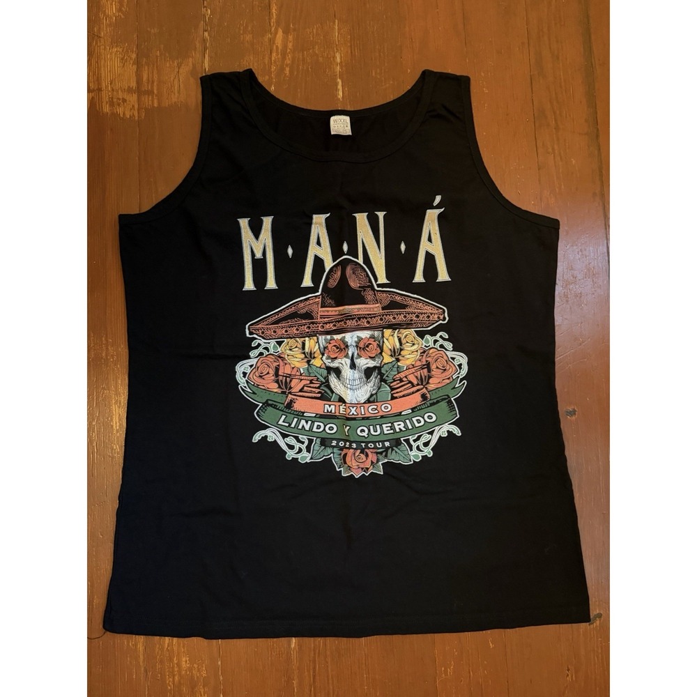 Maná Lindo Y Querido 2023 Tour Tank Mexico Skull Graphic Concert Tee 2XL